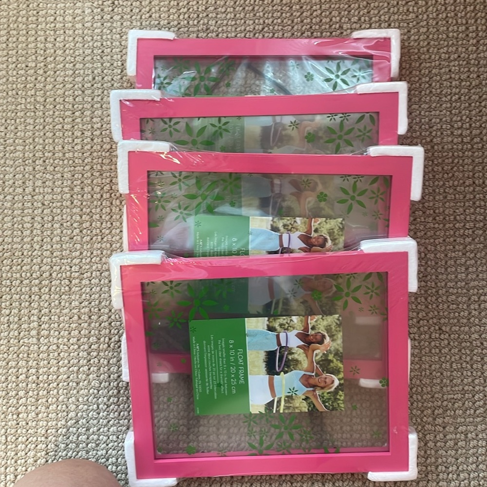 NWT hot pink 8 x 10 inches float frames ( set of 4)